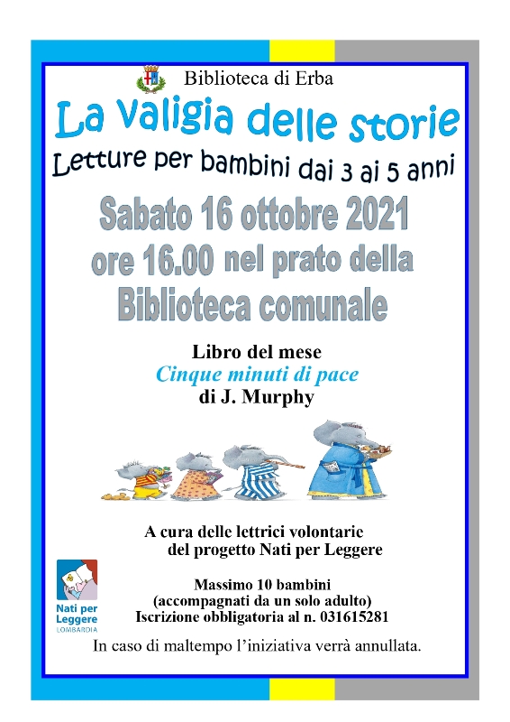 La valigia delle storie, Letture per bambini dai 3 ai 5 anni