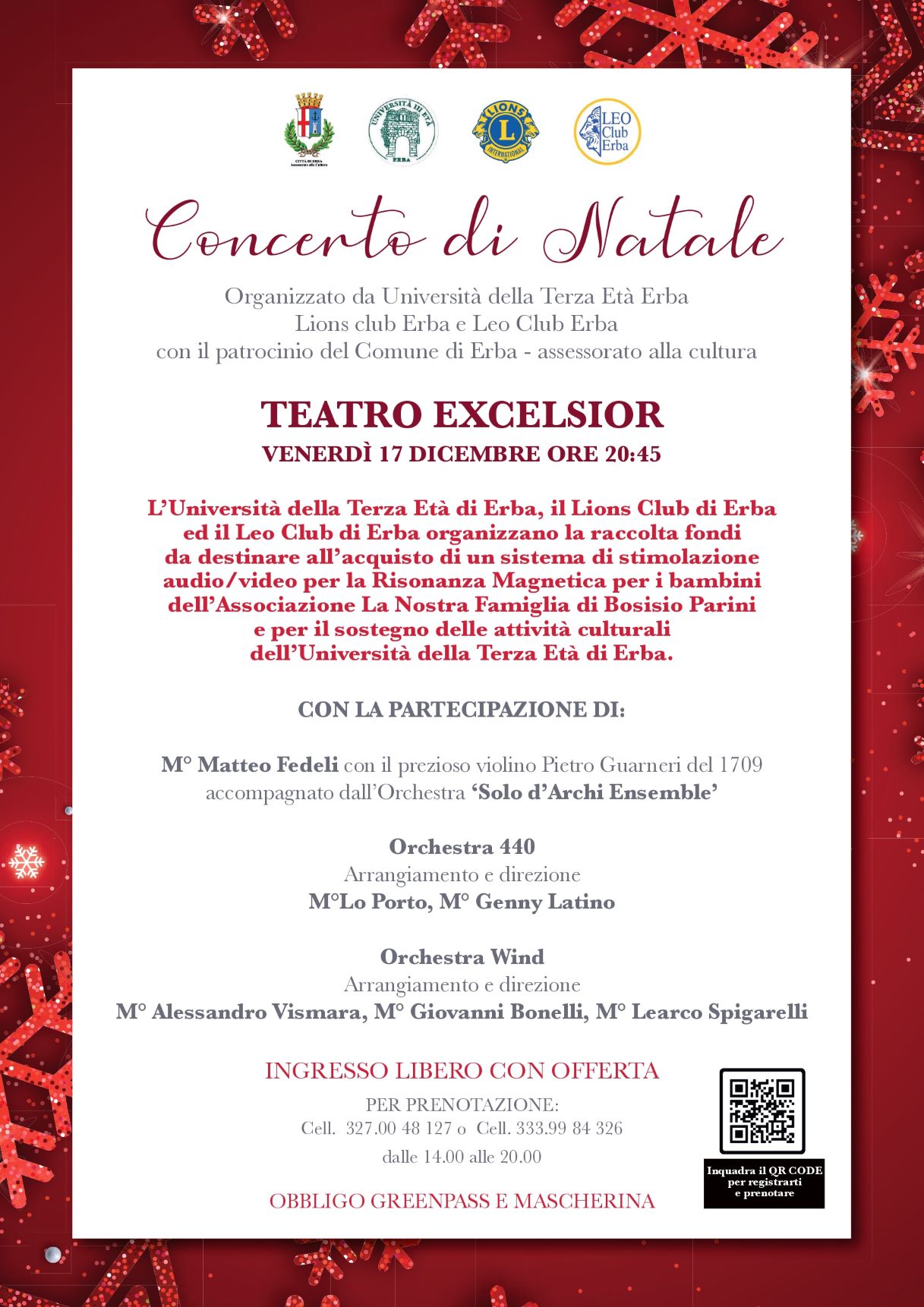 Concerto di Natale - U.T.E., Lions Club Erba, Leo Club Erba 