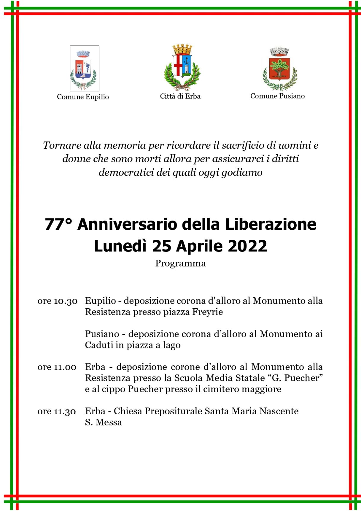 77° Anniversario della Liberazione 