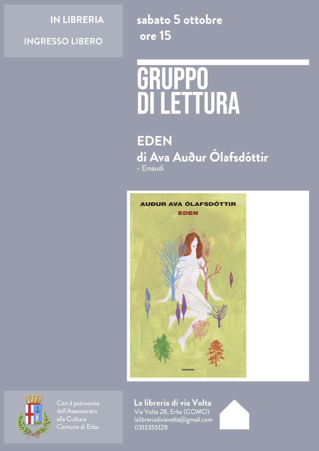 Presentazione gruppo di lettura "eden" di Ava Audur Olafsdottir