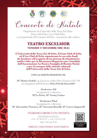Concerto di Natale - U.T.E., Lions Club Erba, Leo Club Erba 