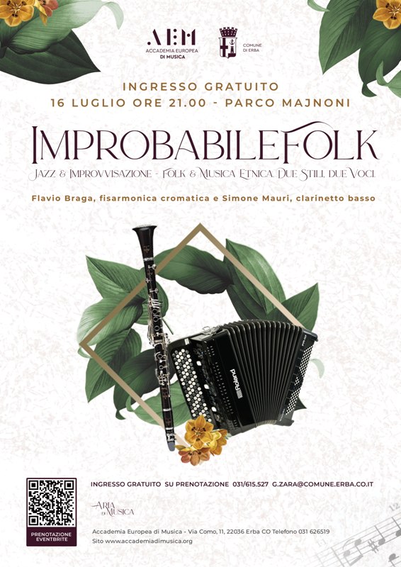 "Improbabilefolk" quando la fisarmonica abbraccia il clarinetto - Accademia Europea di Musica